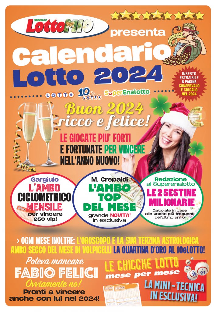In edicola IL CALENDARIO LOTTO 2024 dentro Lottomio Speciale 2023!!! 8